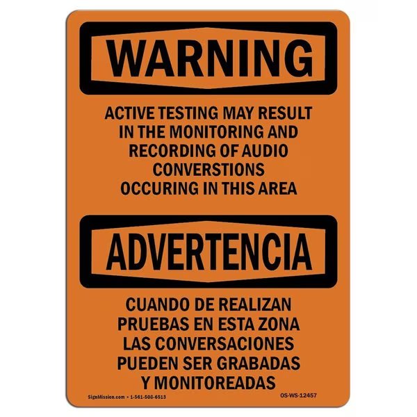 Safety Sign, OSHA WARNING, 10